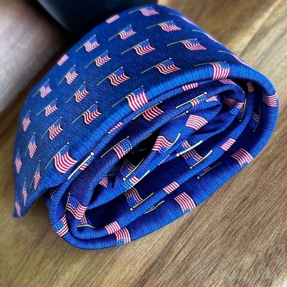 Robert Talbott American Flag Silk Tie | Made in USA - Picture 7 of 7